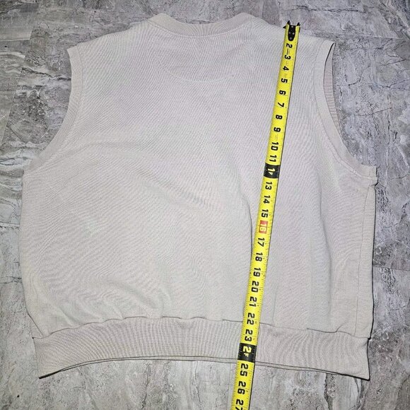 Vintage Nike Mens Golf Vest Sweater Beige V-Neck Pullover Robert Jones Trail - Picture 10 of 11